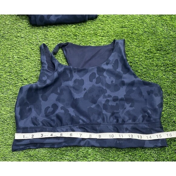 DSG Women's Cropped Leggings Sports Bra Blue Animal Print Set 2XL - Picture 7 of 9